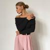 2026 New Sweater Spring and Autumn Women's Long-Sleeved T-Shirt Sexy Slim Fit Round Neck Long Sleeves Basic Knitted Sweater