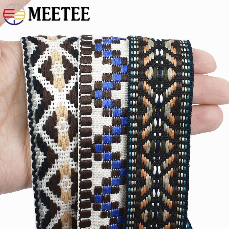 2/5/10Yards Meetee 30mm Polyester Webbing Ethnic Jacquard Ribbon Band Clothing Bags Decor Belt Fabric DIY Sewing Accessories