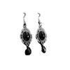 Gothic Retro Sliver Color Oval Relief Lacework Red Glass Crystal Dangle Earrings for Women Hallowmas Party Luxury Charm Jewelry