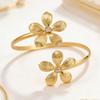 Adjustable Metallic Flower Arm Ring - Statement Jewelry for Fashion Performances