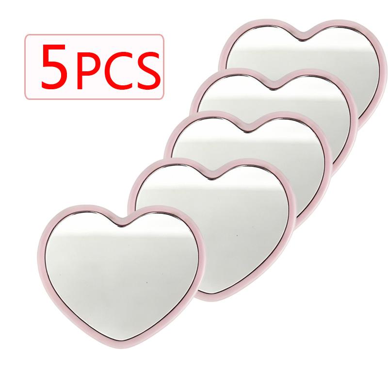 

Mini Cute Love Makeup Mirror Party Gift Portable 5.5x6.5cm Pocket Mirror Kawaii Heart-shaped Mirror for Ladies Princesses Party