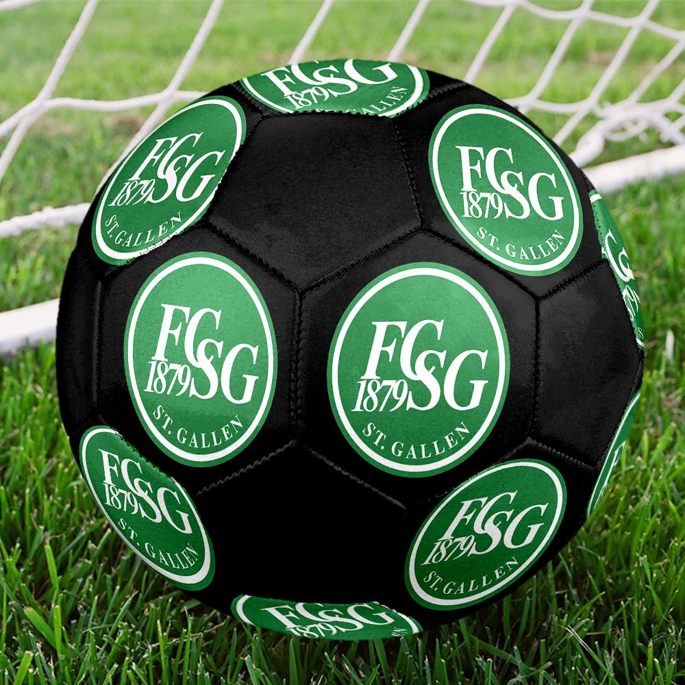 FC St.Gallen Size5 Soccer Ball, Colorful, Suitable for All Ages, Machine-stitched, PVC Material, Competition Grade,durable and High Bounce
