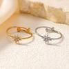 Style Fashion Versatile Octagonal Star Studded Diamond Ring Temperament Light Luxury Index Finger Ring Niche Design Ring