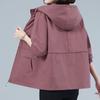 Casual Loose Fit Jacket for Women, Mid-Aged Mother Spring Autumn Hooded Coat
