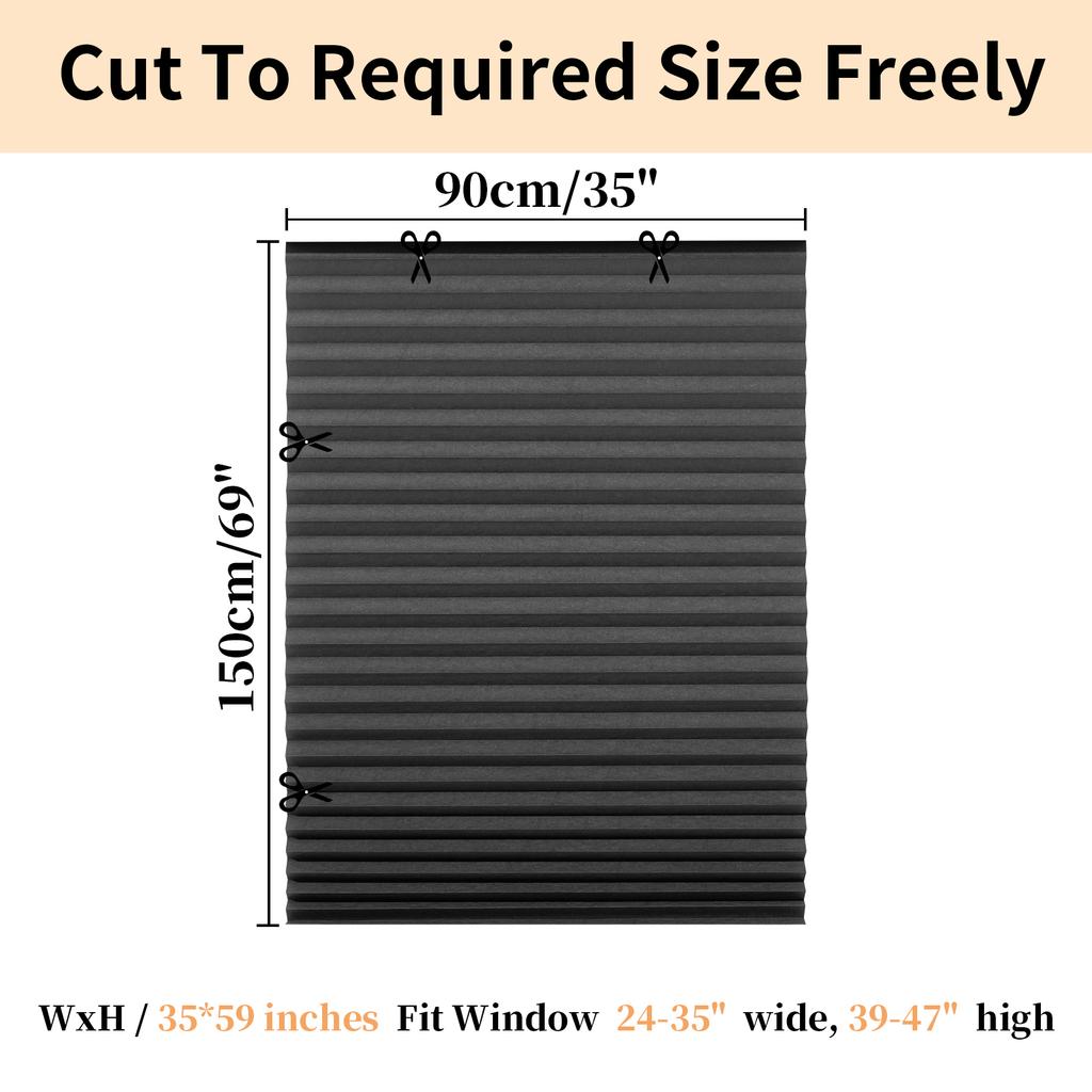 No Drill Blinds Stick On Curtains Blinds for Bedroom Kitchen Bathroom Windows Light Filtering Privacy Protection with Clips
