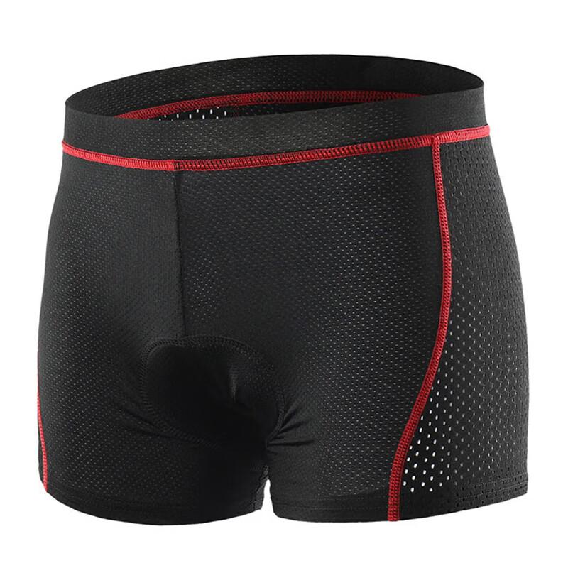 Cycling Underwear, Bicycle Shorts for Men And Women, Silicone Padded Shorts for Mountain Bikes And Road Bikes, Seat Cushion, Black And Red, XXL