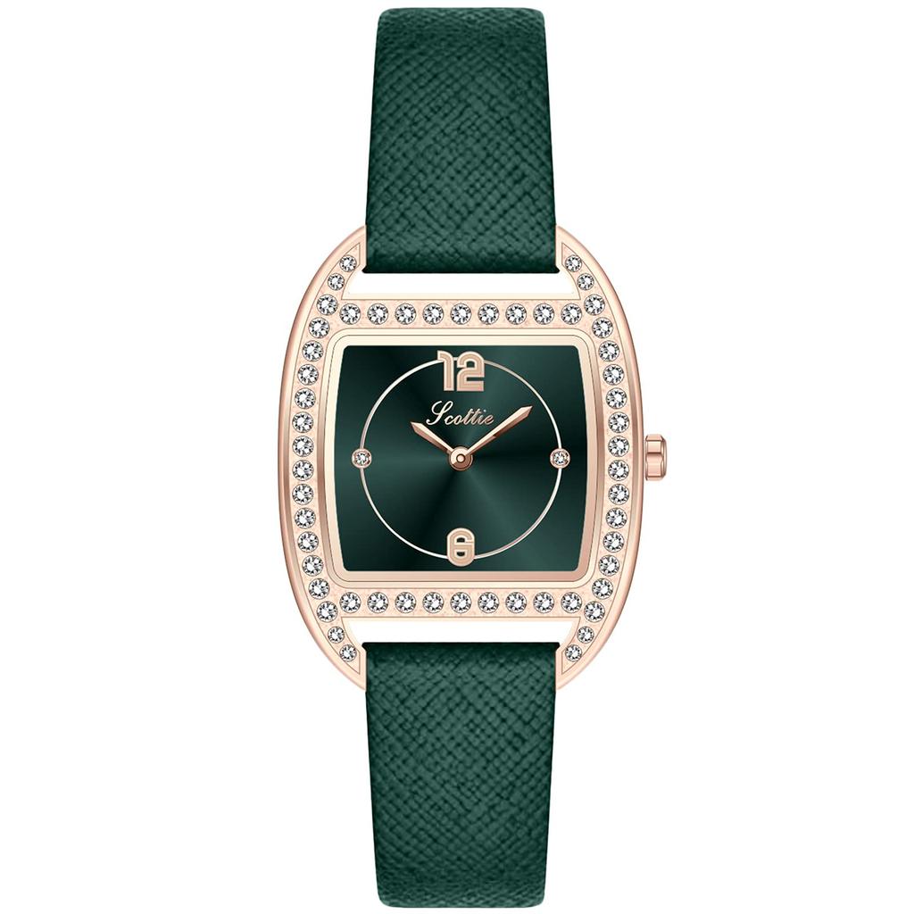 RORIOS Watch Square Face Waterproof Diamond Glitter Made In Japan Quartz Mesh Band Elegant Watch Casual Commuting To School Watch Green B Women's