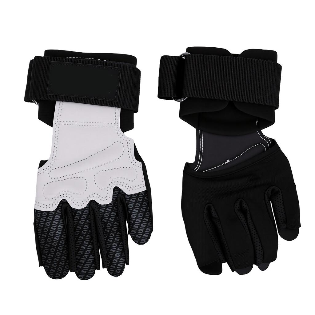 Cowhide Padded Gloves Half Finger Air Cushion Breathable Mesh Back Adjustable Wrist Wrap Fitness Gloves
