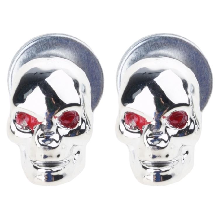 Totenkopf Kennzeichenschrauben für Auto Motorrad Kunststoffkörper und Edelstahlschraube 1/4'' Befestigungskappe Schraube