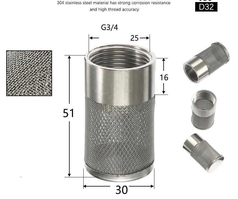 304Stainless Steel Female Thread Filter Agriculture Irrigation Mesh Filter Water Pump Hose Mesh Filter Aquarium Fish Tank Filter