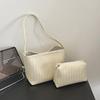 Vintage Cross-Woven Shoulder Tote Bag - Large Capacity, Niche Design Bucket Bag for Women
