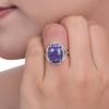 Natural Charoite Ring In 925 Sterling Silver - Statement Purple Gemstone with Elegant Leaf Design - Nature Inspired Jewelry Gift