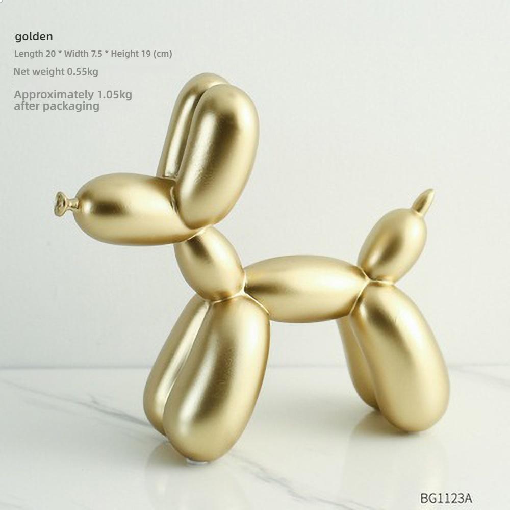 Hand-Painted Balloon Dog Resin Sculpture - Jeff Koons Style Animal Figurine, Modern Desk Art Decor for Office & Collections