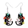 Christmas Cat Ear Drop Earrings for Women and Girls - Charming Geometric Gift Decoration