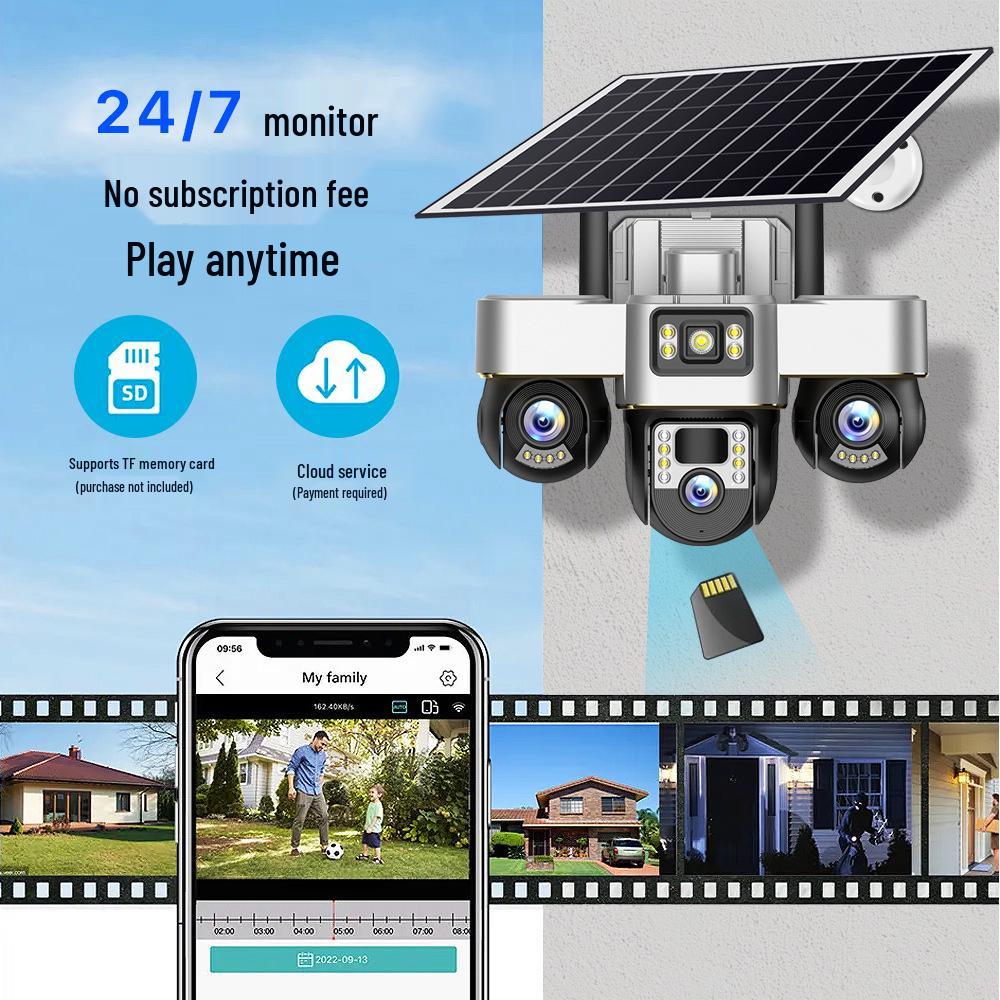 Abu Lion 4G Solar-Powered Outdoor Camera, Waterproof, 360° Coverage, Remote Monitoring