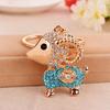 Zodiac Rhinestone Lamb Keychain Pendant for Women's Bag - Creative Business Logo Gift