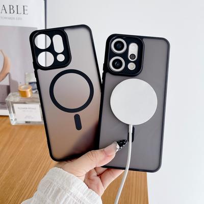 Matte Wireless Charge Magnetic Phone Case For OPPO Reno 15 14 13 12 F Pro Max For Magsafe Bumper Non-Slip Wireless Charge Cover