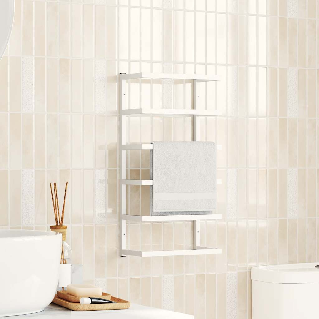 Vidaxl Towel Rack, White, 24X12X48 Cm, Steel