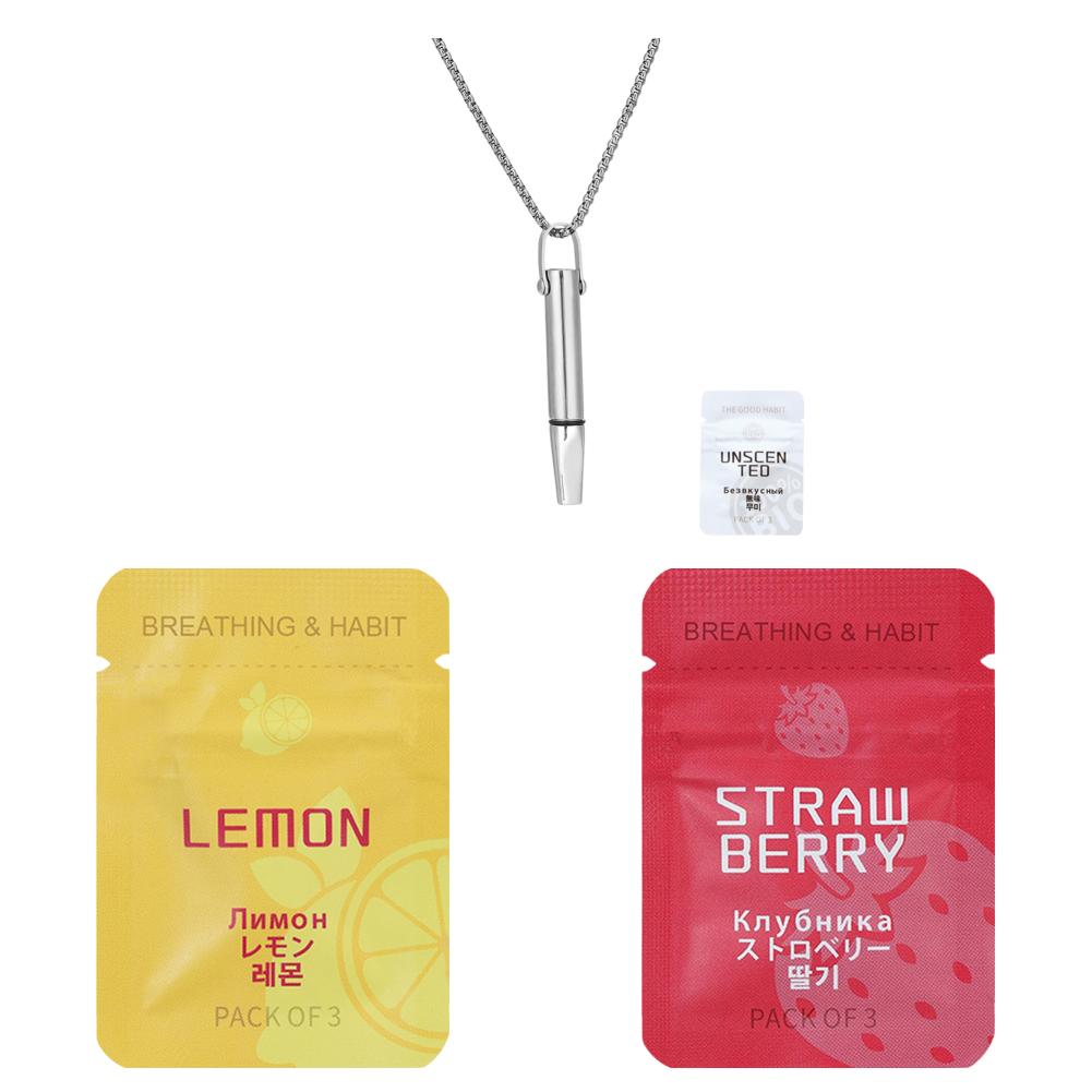 

2025 Новое ожерелье-свисток с хлопковыми фитилями без запаха, дыхательное ожерелье с фильтрующим хлопком, кулон для бросающих курить для мужчин и женщин