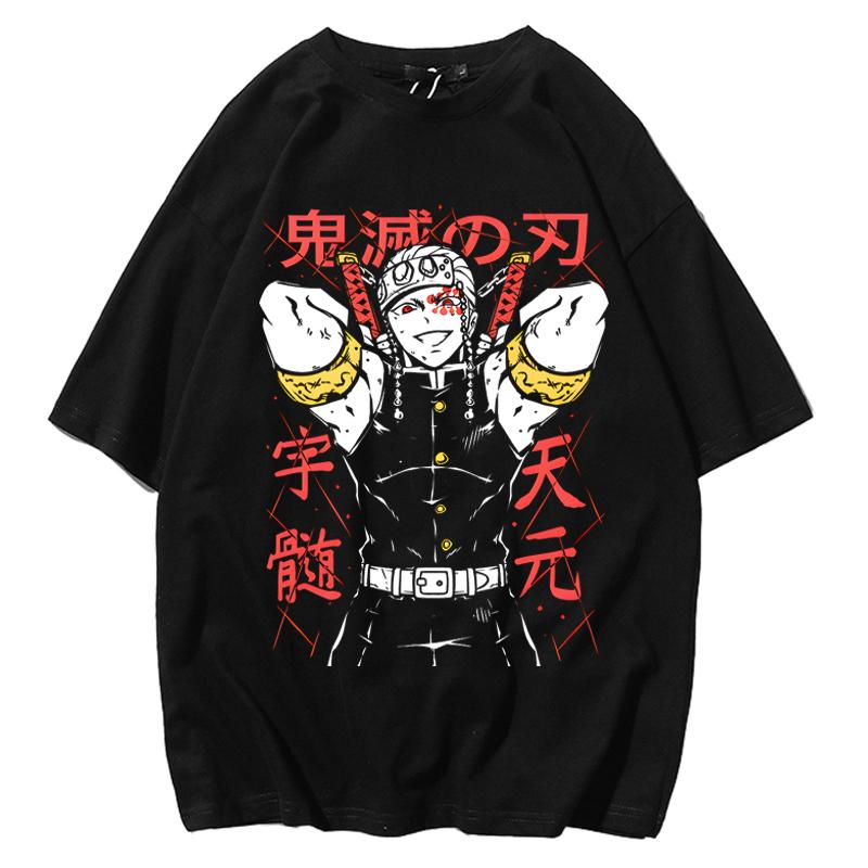 Demon Slayer Tanjiro Kamado Tshirt Unisexs Womens Original Short Sleeve College Trend ParentChild Dress Cosplay Anime Summer