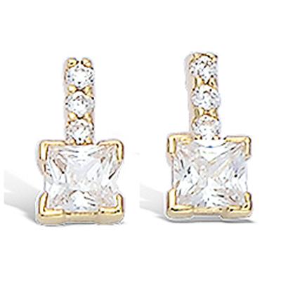 [L1841] – Vergoldete Ohrringe „Celestina“ aus Weißgold – 12 x 6 mm