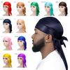 European & American Popular Long Tail Silk Pirate Durag Headscarf
