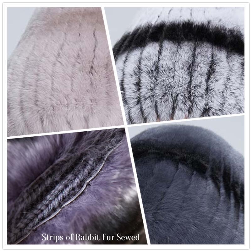 SOMALER Fascia invernale in vera pelliccia di coniglio per donna, fascia per la testa in pelliccia di coniglio Rex lavorata a maglia, scaldaorecchie da donna