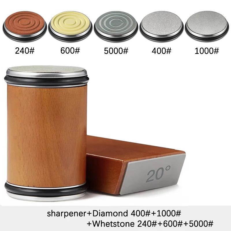 Válcová bruska na nože Magnetický držák na nože Diamantová brusná sada s úhlem 15 a 20 stupňů Váleček Kuchyňský doplněk