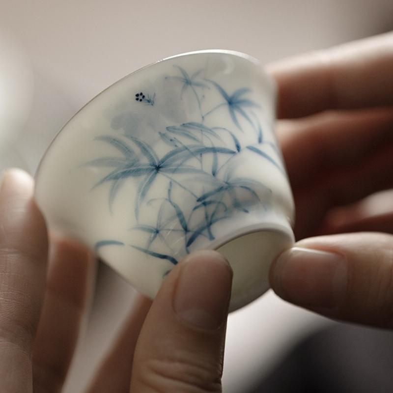 

Hand Painted Flowers Gaiwan For Tea Porcelain Chinese Tureen Teaware Set Tea Bowl Kung Fu Tea Chawan Tea Cups Lily