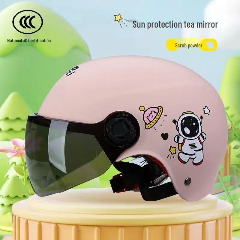 3C Certified Unisex Kids Cartoon Half Helmet for Electric Motorcycles - Summer Safety & Sun Protection See Details