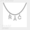 DIY Simple English Letter Necklace with Diamond Inlaid Pendant, Stainless Steel Jewelry for Europe and America.