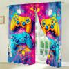 2pcs Colorful Game Controller Curtains   Providing Shade and Privacy Protection   Suitable for Decorating Various Room Types