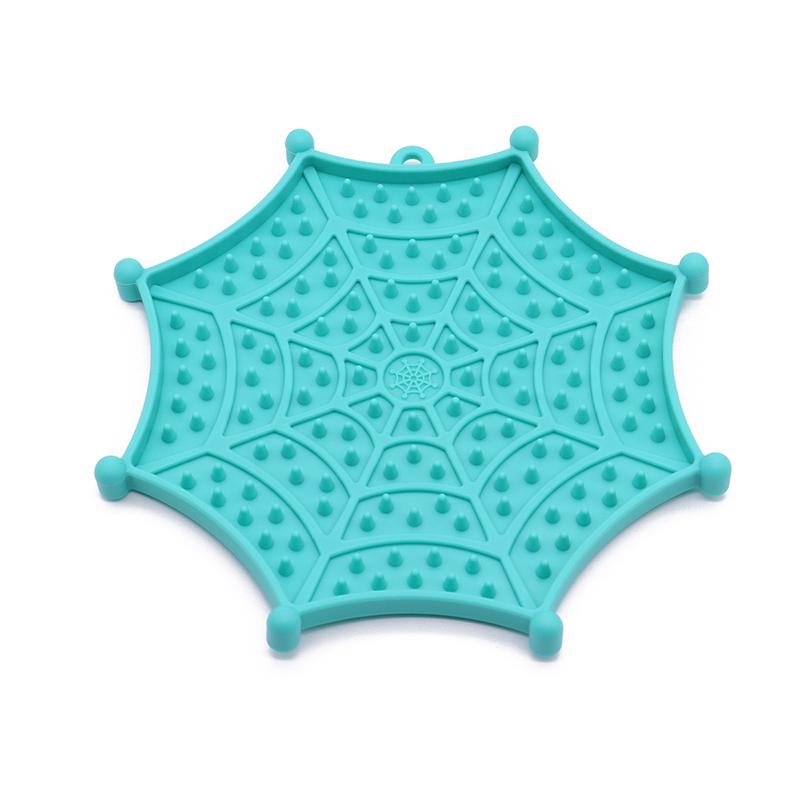 Polygonal Waterproof Silicone Pet Slow Food Mat Non-Slip Portable Keep Healthy Dog Bowl with Suction Cups Gamelle Pour Chien