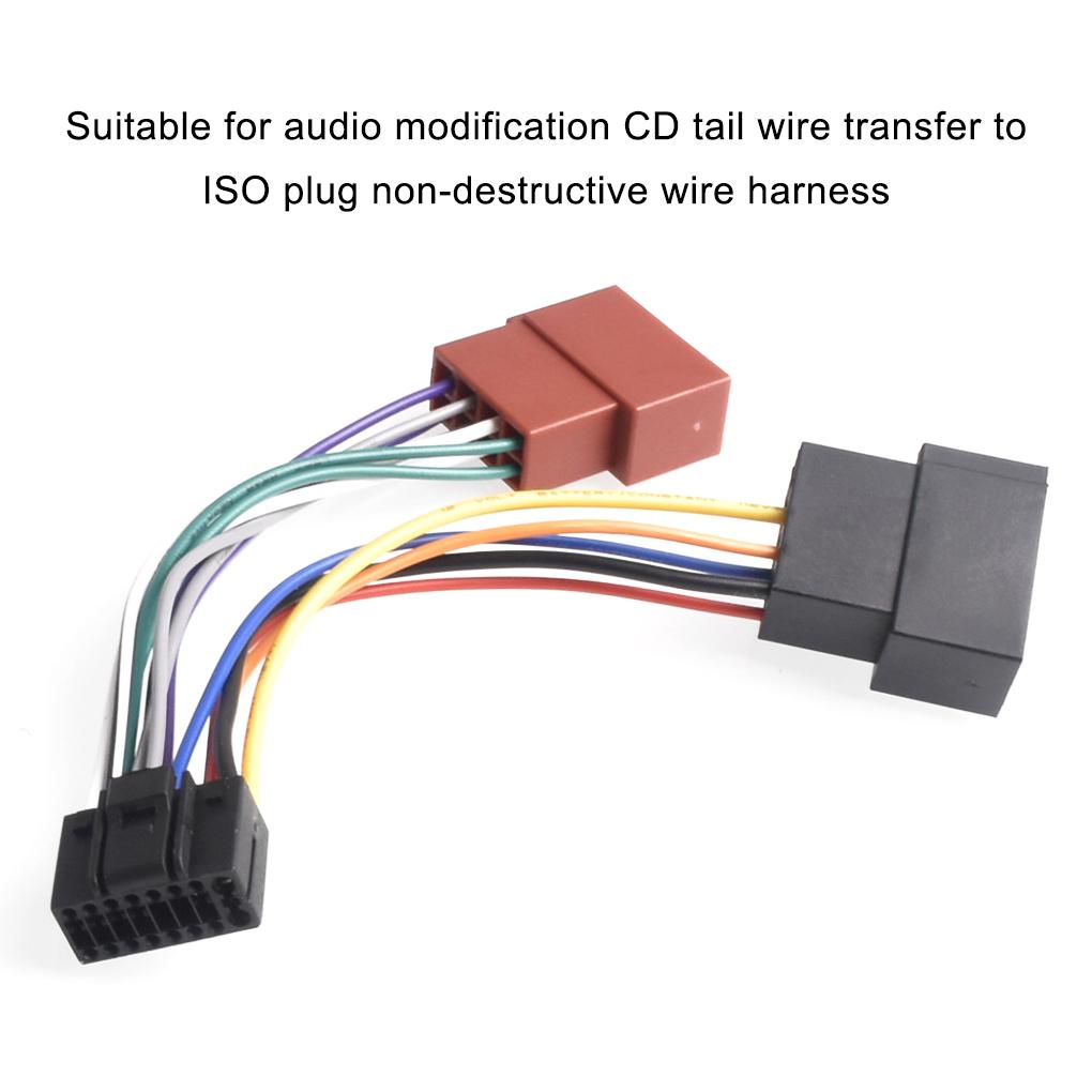 Car Stereo Radio Harness Portable Good Sealing Portable Auto Adapter Wire Harness Connector Durable Wiring Cable