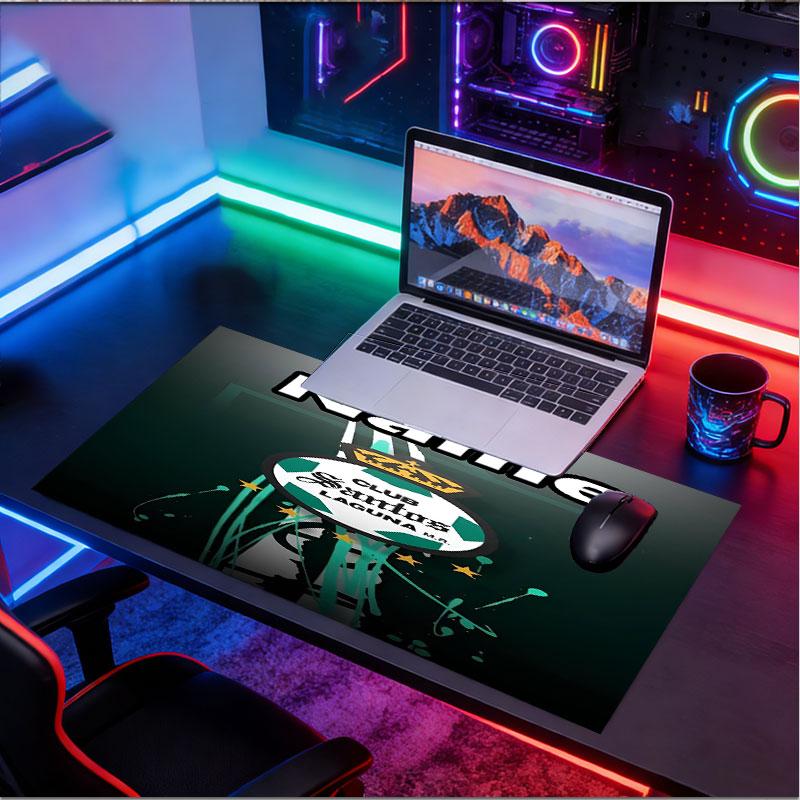 Custom Name Personalized Club Santos Laguna Pattern Mousepad, Laptop PC Desk Mat, Decorative Desk Mat for Home Keyboard Pad Gift