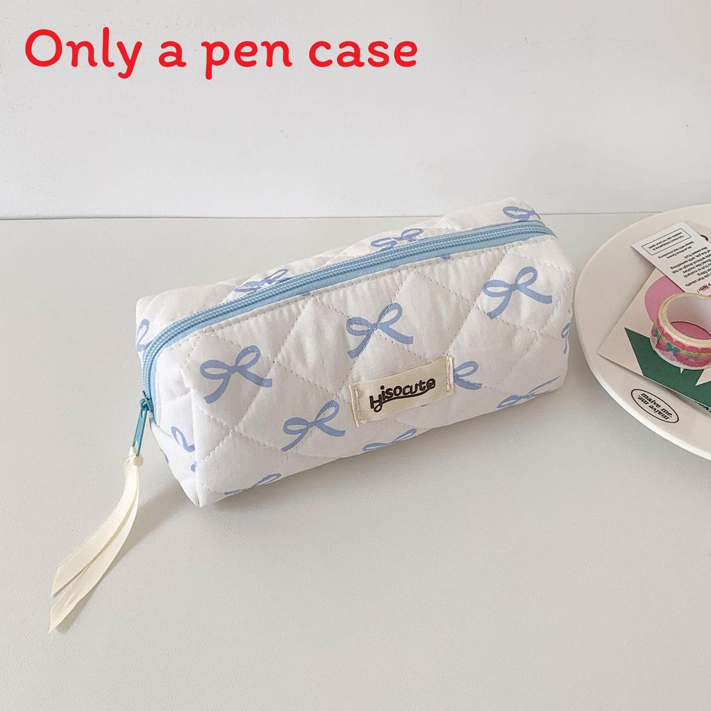 

Modern Butterfly Bow Pencil Case With Polyester Fabric For Daily Makeup And Stationery Storage Blue