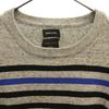 DIESEL border Long sleeve sweater M Black x gray knit Women Used