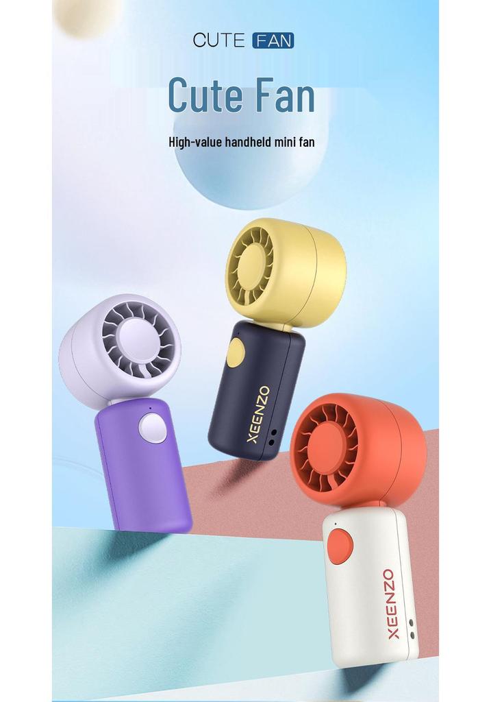 N11 Cute USB Rechargeable Portable Fan: Long-Lasting Battery, Strong Airflow, Handheld Outdoor Fan