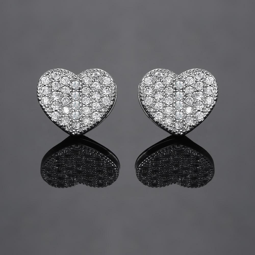 

Strong Magnetic Ear Clip For Women Iced Out Zircon Heart Hip Hop Punk Silver Color Fake Piercing Magnet Earrings Men OHE190-3