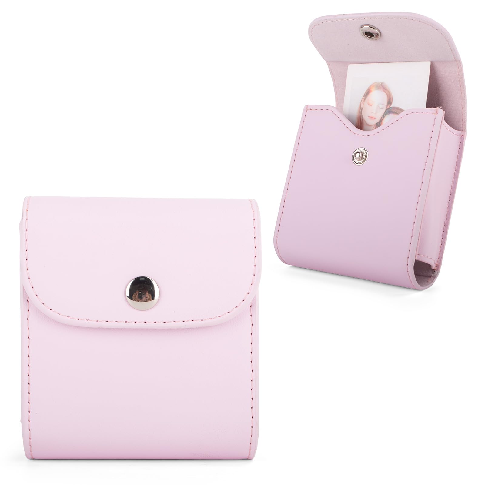 

HIYQIN Fuji Square/Mini Photo Storage Box, Photo Case, Fits 2x3 Inch Polaroid Photos - Fujifilm Instax SQ1/SQ6/SQ10/SQ20/SQ40 Instant Film Case - Pink