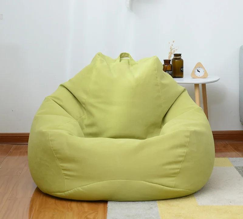 Leinen-Sofahülle ohne Füllung, langer Sitz, Sitzsack, Tatami, Wohnzimmer, Schlafzimmer