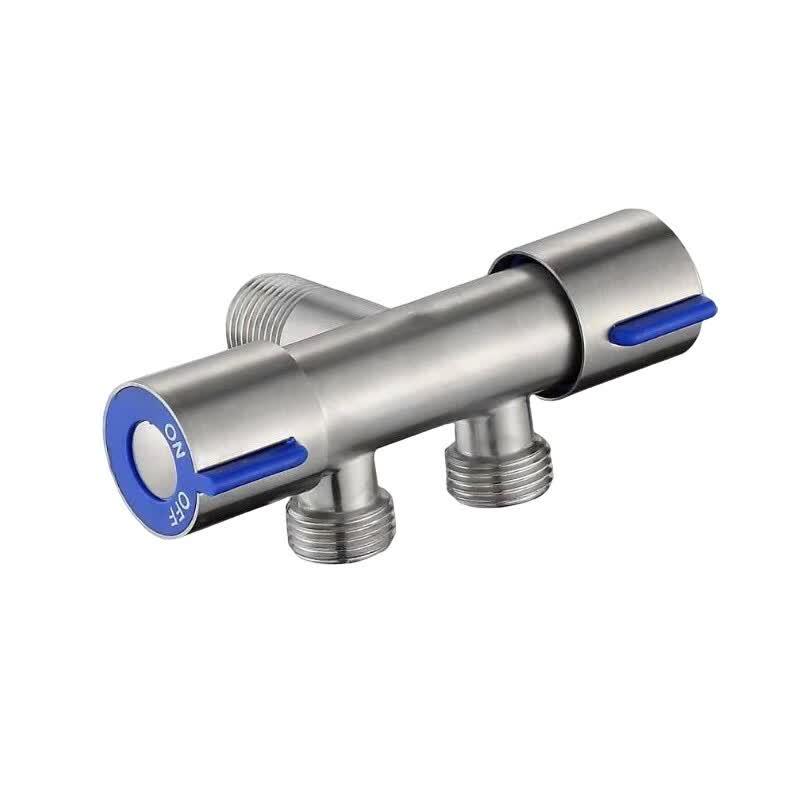 304 Stainless Steel Dual-Outlet Angle Valve One-In-Two-Out Angle Valve (Single Nozzle)