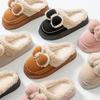 Bow head cotton slippers home warm cotton drag autumn and winter couple fashion plush cotton slippers
