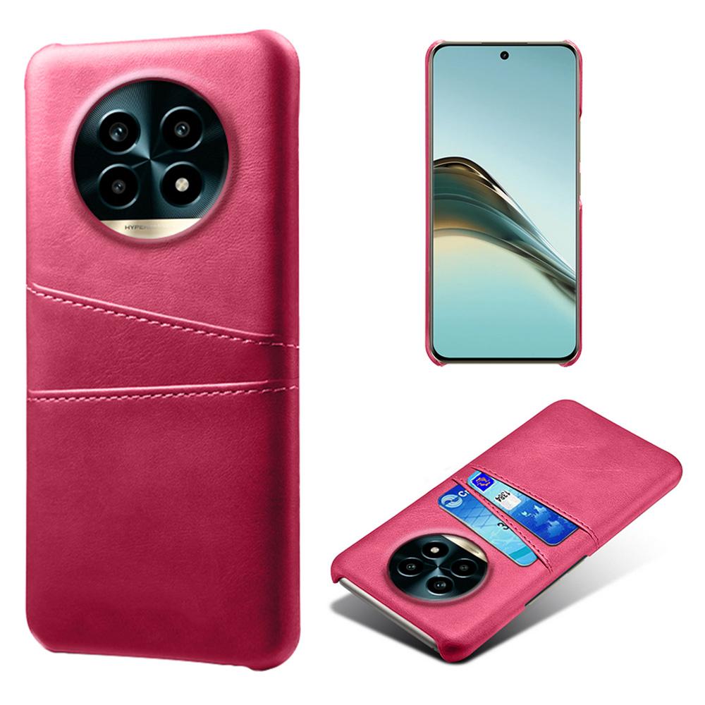 

For Realme 13 Pro 5G (Global)/13 Pro+ 5G (Global) Case Dual Card Slots PU Leather+Hard PC Phone Cover Rose