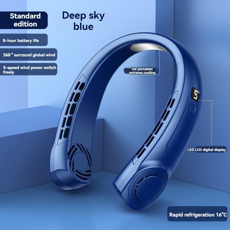 2024 New Portable Halterneck Fan USB Handheld Silent Multi-function Bladeless Mini Electric Fan Cross-border