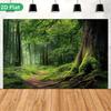1 Piece of 2D Flat Banner Background Fabric, Green Forest Path, Birthday Banner, Decorative Flag