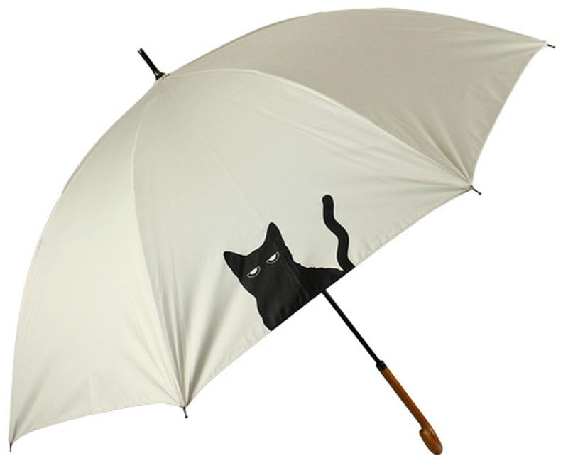 Attain 55cm Cat Silhouette 55cm for All Weather Use Hand-Opening Off-White (6712)