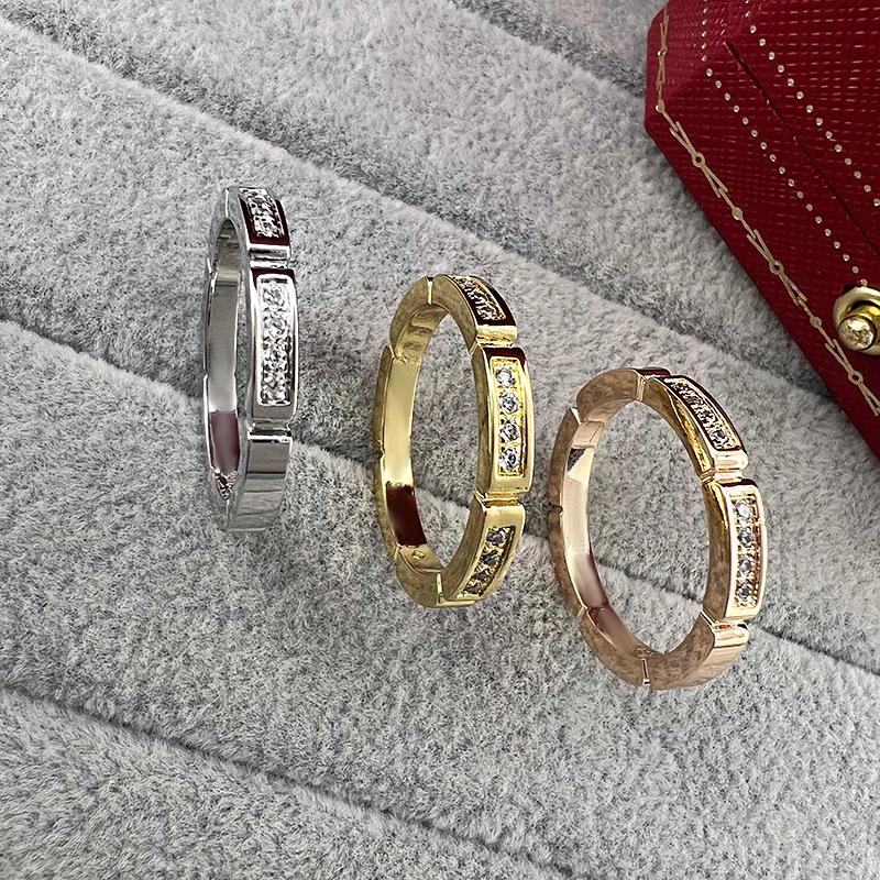 2025 Dreifarbiger Diamantbesetzter Minimalistischer Panther-Paar-Unisex-Ring