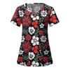 Willow Print Women's T-shirt V-neck Nurse Uniform Comfortable Short Sleeved Women's T-shirt