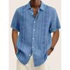 Herren Minimalistische Linien 3D-Druck Hemd Button-Up Hemd Freizeithemd Sommerhemd Kurzarm Tägliche Urlaubsbekleidung